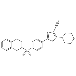 2-(4-((3,4-dihydroisoquinolin-2(1H)-yl)sulfonyl)phenyl)-5-morpholinooxazole-4-carbonitrile Structure