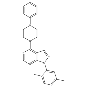 1-(2,5-dimethylphenyl)-4-(4-phenylpiperazin-1-yl)-1H-pyrazolo[3,4-d]pyrimidine结构式