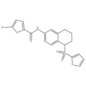 5-bromo-N-[1-(thiophene-2-sulfonyl)-1,2,3,4-tetrahydroquinolin-6-yl]furan-2-carboxamide结构式