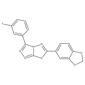 6-(1,3-Benzodioxol-5-yl)-3-(3-fluorophenyl)[1,2,4]triazolo[3,4-b][1,3,4]thiadiazole结构式