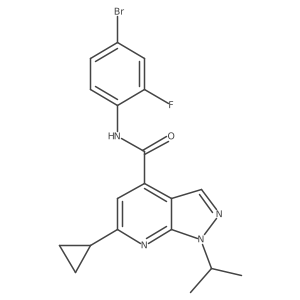 N-(4-bromo-2-fluorophenyl)-6-cyclopropyl-1-(propan-2-yl)-1H-pyrazolo[3,4-b]pyridine-4-carboxamide结构式