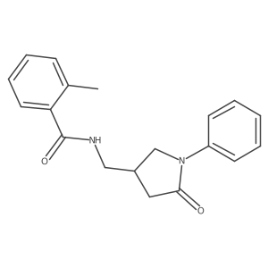2-methyl-N-((5-oxo-1-phenylpyrrolidin-3-yl)methyl)benzamide结构式