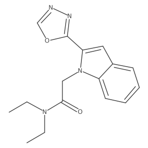 2-(2-(1,3,4-oxadiazol-2-yl)-1H-indol-1-yl)-N,N-diethylacetamide结构式
