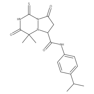 3-hydroxy-4,4-dimethyl-8-oxo-N-[4-(propan-2-yl)phenyl]-1-thioxo-1,4,7,8-tetrahydro-6H-pyrazolo[1,2-a][1,2,4]triazine-6-carboxamide Structure
