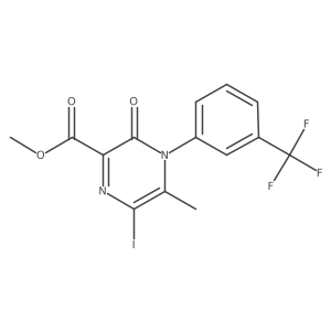 Methyl 6-iodo-5-methyl-3-oxo-4-[3-(trifluoromethyl)phenyl]-3,4-dihydropyrazine-2-carboxylate Structure