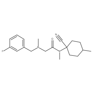 N-(1-cyano-4-methylcyclohexyl)-2-{[(3-fluorophenyl)methyl](methyl)amino}-N-methylacetamide结构式