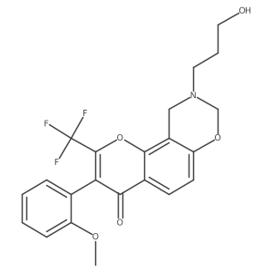 9-(3-hydroxypropyl)-3-(2-methoxyphenyl)-2-(trifluoromethyl)-9,10-dihydrochromeno[8,7-e][1,3]oxazin-4(8H)-one Structure