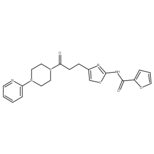 N-(4-(3-oxo-3-(4-(pyridin-2-yl)piperazin-1-yl)propyl)thiazol-2-yl)furan-2-carboxamide结构式
