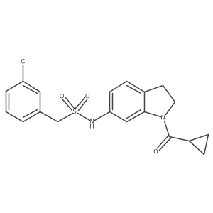1-(3-chlorophenyl)-N-(1-(cyclopropanecarbonyl)indolin-6-yl)methanesulfonamide Structure