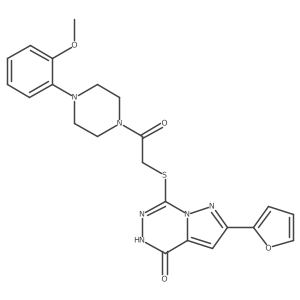 2-(furan-2-yl)-7-({2-[4-(2-methoxyphenyl)piperazin-1-yl]-2-oxoethyl}sulfanyl)-4H,5H-pyrazolo[1,5-d][1,2,4]triazin-4-one Structure