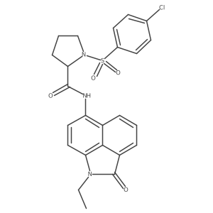 1-((4-chlorophenyl)sulfonyl)-N-(1-ethyl-2-oxo-1,2-dihydrobenzo[cd]indol-6-yl)pyrrolidine-2-carboxamide Structure