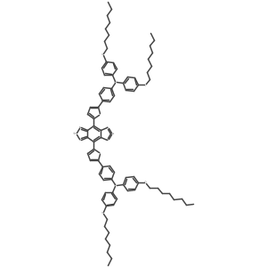 4,4'-(2|E4|A2-Benzo[1,2-c:4,5-c']bis[1,2,5]selenadiazole-4,8-diyldi-5,2-thiophenediyl)bis[N,N-bis[4-(octyloxy)phenyl]benzenamine Structure