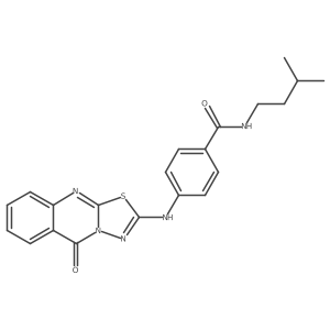 N-(3-methylbutyl)-4-({5-oxo-5H-[1,3,4]thiadiazolo[2,3-b]quinazolin-2-yl}amino)benzamide Structure