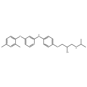 1-(4-(4-(2,6-Dimethylpyridin-3-yloxy)pyridin-2-ylamino)phenoxy)-3-(isopropylamino)propan-2-ol结构式