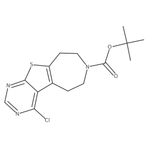 tert-Butyl 4-chloro-5,6,8,9-tetrahydro-7H-pyrimido[5',4':4,5]thieno[2,3-d]azepine-7-carboxylate结构式