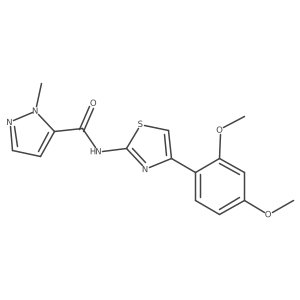N-(4-(2,4-dimethoxyphenyl)thiazol-2-yl)-1-methyl-1H-pyrazole-5-carboxamide结构式