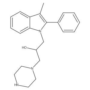 1-(3-Methyl-2-phenyl-indol-1-yl)-3-piperazin-1-yl-propan-2-ol结构式