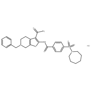 2-(4-(Azepan-1-ylsulfonyl)benzamido)-6-benzyl-4,5,6,7-tetrahydrothieno[2,3-c]pyridine-3-carboxamide hydrochloride Structure