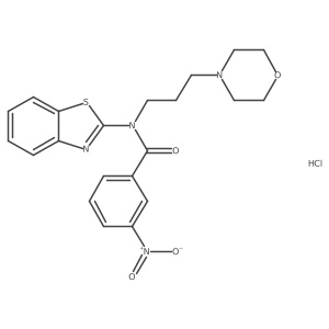N-(benzo[d]thiazol-2-yl)-N-(3-morpholinopropyl)-3-nitrobenzamide hydrochloride结构式