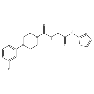 4-(3-chlorophenyl)-N-{2-oxo-2-[(2Z)-1,3,4-thiadiazol-2(3H)-ylideneamino]ethyl}piperazine-1-carboxamide Structure