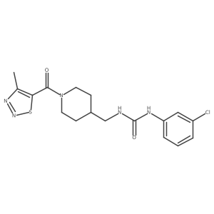 1-(3-Chlorophenyl)-3-((1-(4-methyl-1,2,3-thiadiazole-5-carbonyl)piperidin-4-yl)methyl)urea结构式