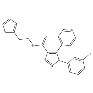 1-(3-chlorophenyl)-5-(pyridin-4-yl)-N-[2-(thiophen-2-yl)ethyl]-1H-1,2,3-triazole-4-carboxamide结构式