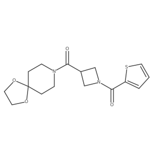 (3-(1,4-Dioxa-8-azaspiro[4.5]decane-8-carbonyl)azetidin-1-yl)(thiophen-2-yl)methanone Structure