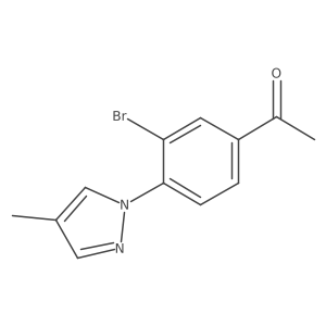 1-(3-Bromo-4-(4-methyl-1h-pyrazol-1-yl)phenyl)ethan-1-one结构式