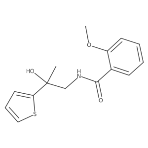 N-(2-hydroxy-2-(thiophen-2-yl)propyl)-2-methoxybenzamide结构式