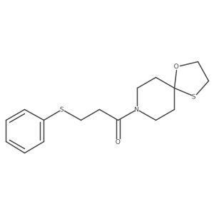 3-(Phenylthio)-1-(1-oxa-4-thia-8-azaspiro[4.5]decan-8-yl)propan-1-one结构式