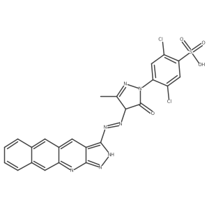 4-[4-[2-(1H-Benzo[g]pyrazolo[3,4-b]quinolin-3-yl)diazenyl]-4,5-dihydro-3-methyl-5-oxo-1H-pyrazol-1-yl]-2,5-dichlorobenzenesulfonic acid结构式