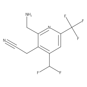 2-(Aminomethyl)-4-(difluoromethyl)-6-(trifluoromethyl)pyridine-3-acetonitrile Structure