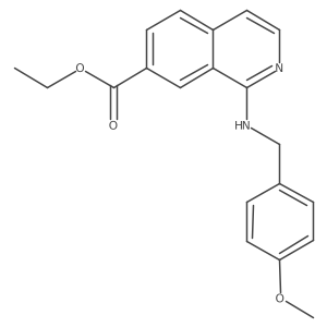 Ethyl 1-(4-methoxybenzylamino)isoquinoline-7-carboxylate结构式