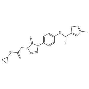 N-(4-(4-(2-(cyclopropylamino)-2-oxoethyl)-5-oxo-4,5-dihydro-1H-tetrazol-1-yl)phenyl)-4-methylthiophene-2-carboxamide结构式