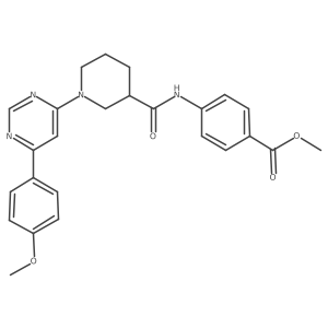Methyl 4-(1-(6-(4-methoxyphenyl)pyrimidin-4-yl)piperidine-3-carboxamido)benzoate Structure
