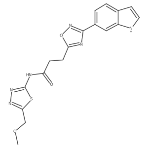 3-(3-(1H-indol-6-yl)-1,2,4-oxadiazol-5-yl)-N-(5-(methoxymethyl)-1,3,4-thiadiazol-2-yl)propanamide Structure