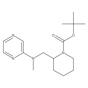 tert-Butyl 2-((methyl(pyrazin-2-yl)amino)methyl)piperidine-1-carboxylate结构式