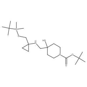 tert-butyl 4-[[[1-[[tert-butyl(dimethyl)silyl]oxymethyl]cyclopropyl]amino]methyl]-4-hydroxy-piperidine-1-carboxylate结构式