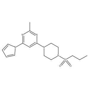 2-methyl-4-(4-(propylsulfonyl)piperazin-1-yl)-6-(1H-pyrrol-1-yl)pyrimidine Structure