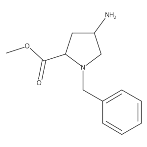 Methyl (2S,4R)-4-amino-1-benzylpyrrolidine-2-carboxylate结构式