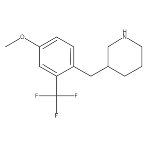 3-{[4-Methoxy-2-(trifluoromethyl)phenyl]methyl}piperidine Structure