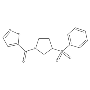 Isoxazol-5-yl(3-(phenylsulfonyl)pyrrolidin-1-yl)methanone结构式