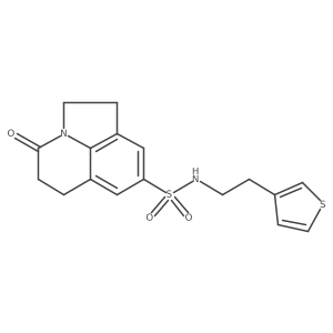 4-oxo-N-(2-(thiophen-3-yl)ethyl)-2,4,5,6-tetrahydro-1H-pyrrolo[3,2,1-ij]quinoline-8-sulfonamide结构式