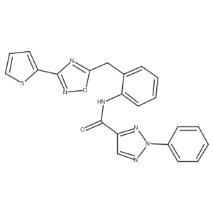 2-phenyl-N-(2-((3-(thiophen-2-yl)-1,2,4-oxadiazol-5-yl)methyl)phenyl)-2H-1,2,3-triazole-4-carboxamide Structure