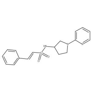 (E)-2-phenyl-N-(1-(pyridin-2-yl)pyrrolidin-3-yl)ethenesulfonamide结构式