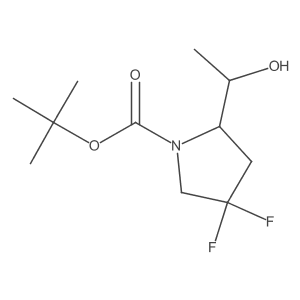 (R)-tert-butyl 4,4-difluoro-2-(1-hydroxyethyl)pyrrolidine-1-carboxylate结构式