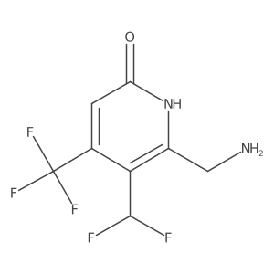 2-(Aminomethyl)-3-(difluoromethyl)-6-hydroxy-4-(trifluoromethyl)pyridine Structure