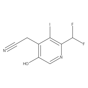 2-(Difluoromethyl)-5-hydroxy-3-iodopyridine-4-acetonitrile Structure