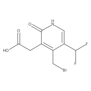 2-(4-(Bromomethyl)-5-(difluoromethyl)-2-hydroxypyridin-3-yl)acetic acid Structure