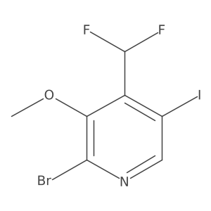 2-Bromo-4-(difluoromethyl)-5-iodo-3-methoxypyridine结构式